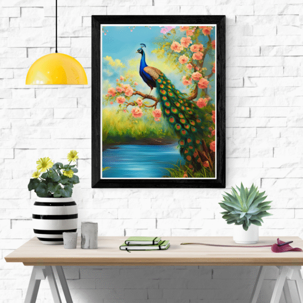 Majestic Peacock | Canvas Painting for Vastu | Beautiful Peacock Art for Harmony - Image 3