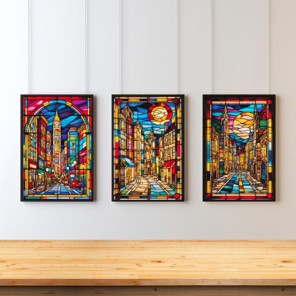 Set of 6 Framed Abstract Art Prints – 8" x 12" - Image 3