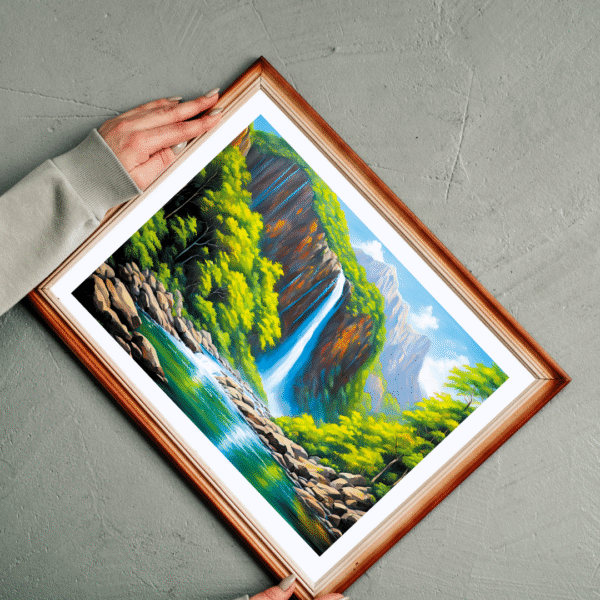 Canvas Print | Serene Waterfall | Vastu/Feng Shui | Balance, Harmony and Prosperity | Elegant Nature Landscape - Image 3