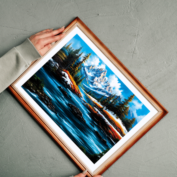 Canvas Print | Harmonious Mountain | Vastu/Feng Shui | Water and Mountains elements for Balance, Harmony and Prosperity | Elegant Nature Landscape - Image 3