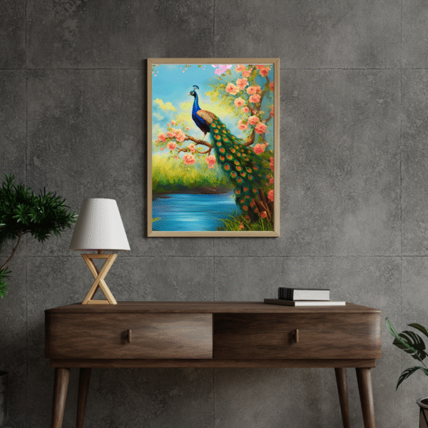 Majestic Peacock | Canvas Painting for Vastu | Beautiful Peacock Art for Harmony - Image 4