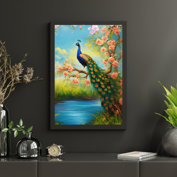 Majestic Peacock | Canvas Painting for Vastu | Beautiful Peacock Art for Harmony - Image 5
