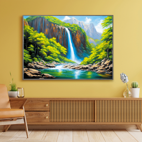 Canvas Print | Serene Waterfall | Vastu/Feng Shui | Balance, Harmony and Prosperity | Elegant Nature Landscape - Image 5