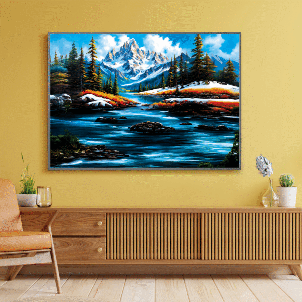 Canvas Print | Harmonious Mountain | Vastu/Feng Shui | Water and Mountains elements for Balance, Harmony and Prosperity | Elegant Nature Landscape - Image 5