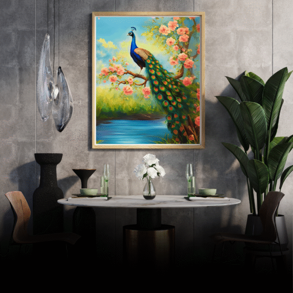 Majestic Peacock | Canvas Painting for Vastu | Beautiful Peacock Art for Harmony - Image 6