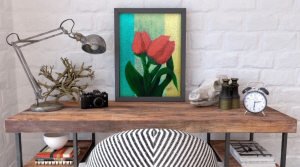 Hand Made Acrylic painting | Hard Canvas | Tulip (8" x 10") - Image 3