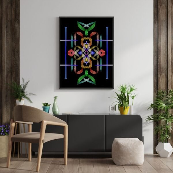 Canvas Print - Sacred Geometry-Inspired Abstract Wall Art | Rainbow Ribbon Effect - Image 2