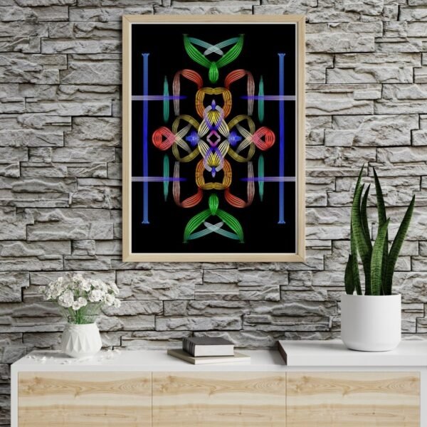 Canvas Print - Sacred Geometry-Inspired Abstract Wall Art | Rainbow Ribbon Effect - Image 6