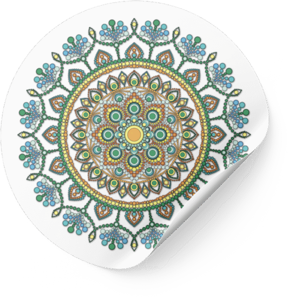 Mandala Art Sticker | 7.5" x 7.5" | Set of 5 | Design-3 - Image 2