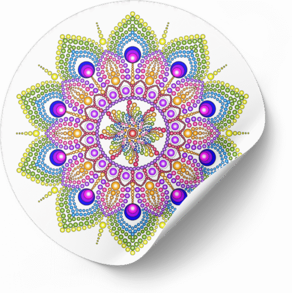 Mandala Art Sticker | 7.5" x 7.5" | Set of 5 | Design-3 - Image 3