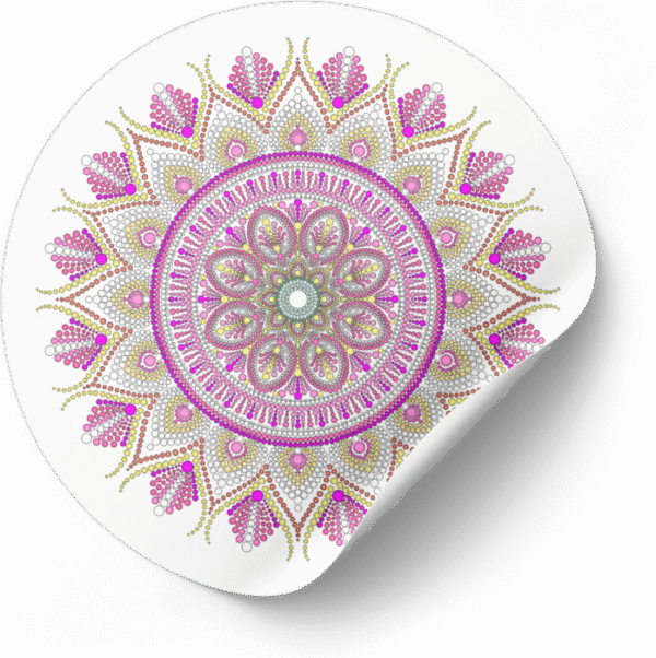 Mandala Art Sticker | 7.5" x 7.5" | Set of 5 | Design-3 - Image 4
