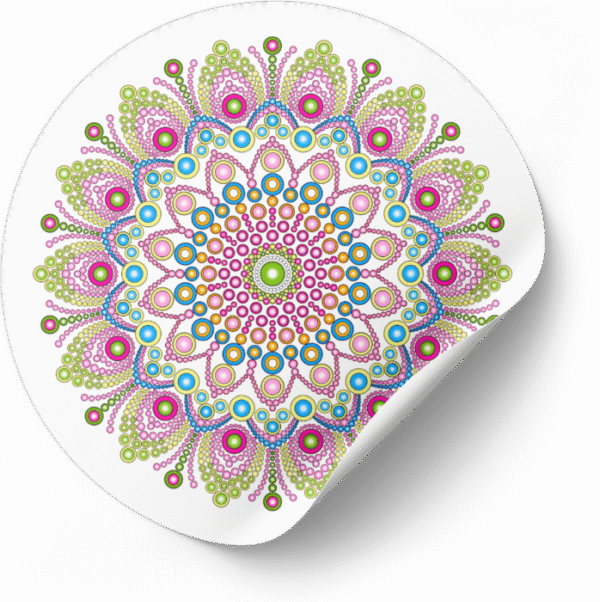 Mandala Art Sticker | 7.5" x 7.5" | Set of 5 | Design-3 - Image 5