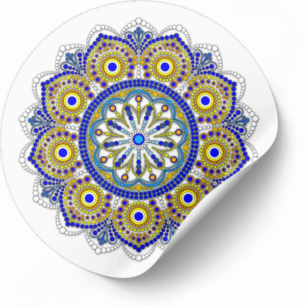 Mandala Art Sticker | 7.5" x 7.5" | Set of 5 | Design-3 - Image 6