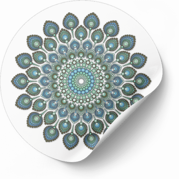 Mandala Art Sticker | 7.5" x 7.5" | Set of 5 | Design-4 - Image 3