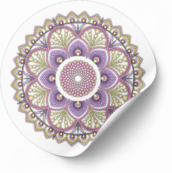 Mandala Art Sticker | 7.5" x 7.5" | Set of 5 | Design-4 - Image 4