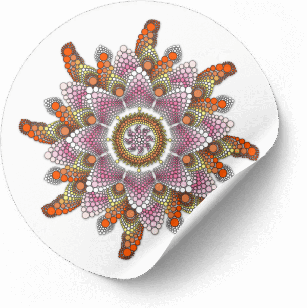 Mandala Art Sticker | 7.5" x 7.5" | Set of 5 | Design-4 - Image 5