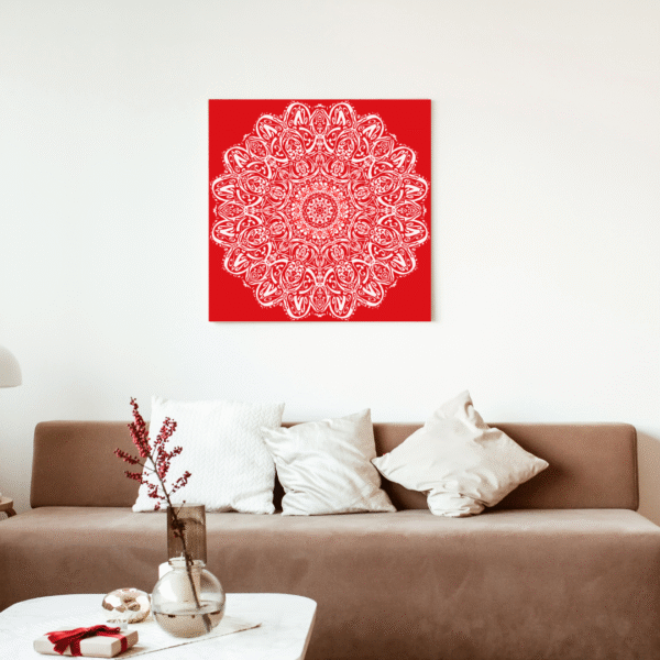Canvas Print | Ivory Bloom Mandala Art Print | Wall Decor | Meditation - Image 3