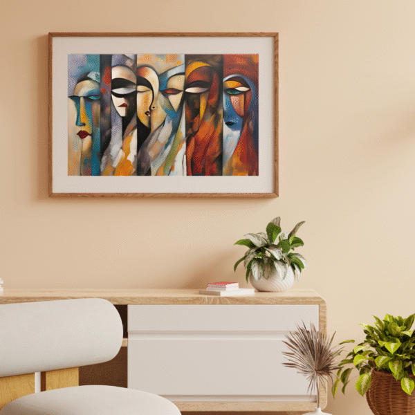 Faces of Femininity – Feminine Abstract Wall Art on Canvas - Image 2