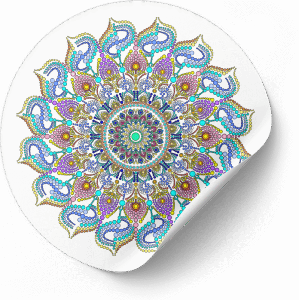 Mandala Art Sticker | 7.5" x 7.5" | Set of 5 | Design-5 - Image 2