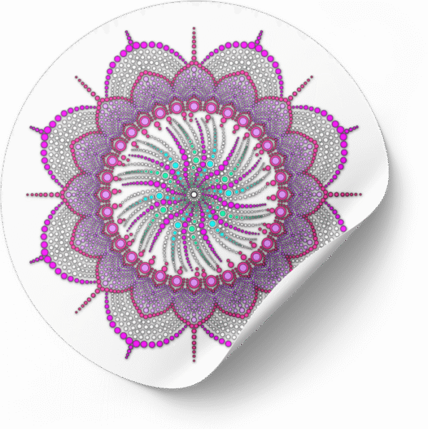 Mandala Art Sticker | 7.5" x 7.5" | Set of 5 | Design-5 - Image 3