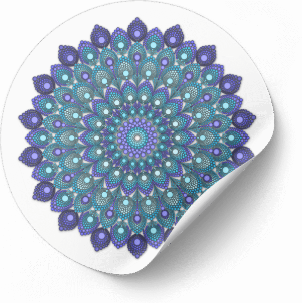 Mandala Art Sticker | 7.5" x 7.5" | Set of 5 | Design-5 - Image 4