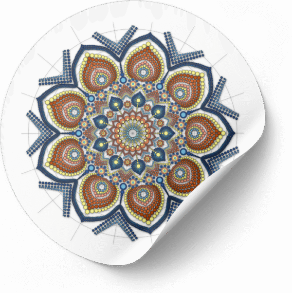 Mandala Art Sticker | 7.5" x 7.5" | Set of 5 | Design-5 - Image 5