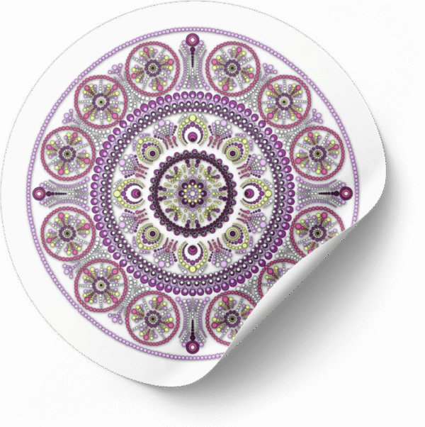 Mandala Art Sticker | 7.5" x 7.5" | Set of 5 | Design-5 - Image 6