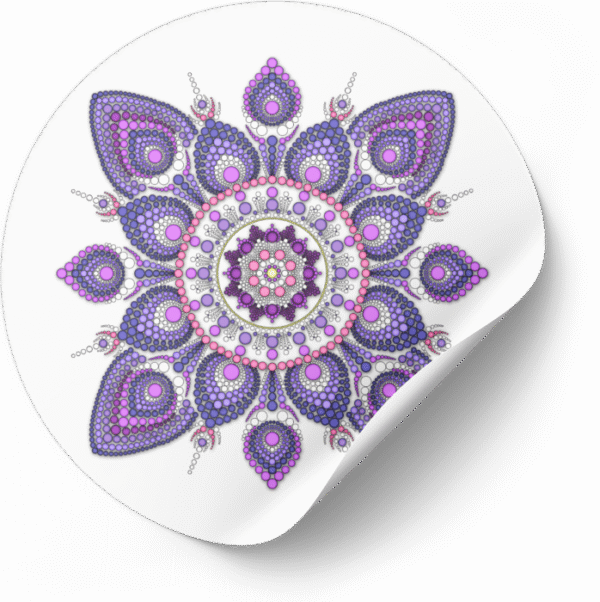 Mandala Art Sticker | 7.5" x 7.5" | Set of 5 | Design-6 - Image 2