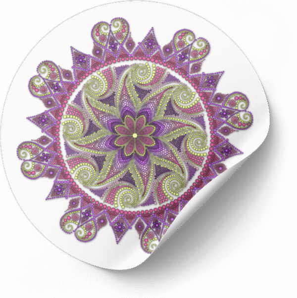 Mandala Art Sticker | 7.5" x 7.5" | Set of 5 | Design-6 - Image 3