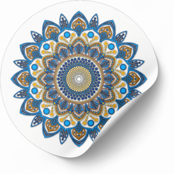 Mandala Art Sticker | 7.5" x 7.5" | Set of 5 | Design-6 - Image 4