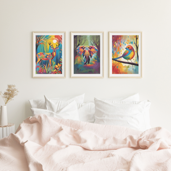 Canvas Print - Animals | Abstract Art |  Wall Art | Wall Decor | Home Decor | Set of 3 - Image 4