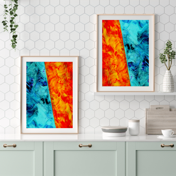 Canvas Print - Bliss and Blues | Abstract | Wall Decor | Wall Art | Home Decor | Set of 2