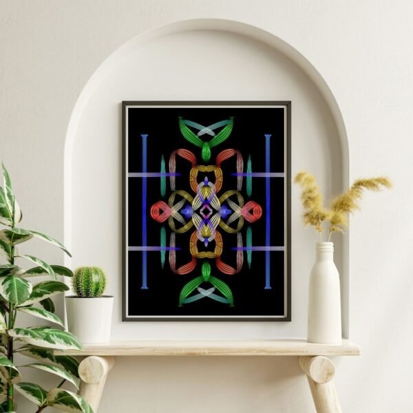 Canvas Print - Sacred Geometry-Inspired Abstract Wall Art | Rainbow Ribbon Effect - Image 3