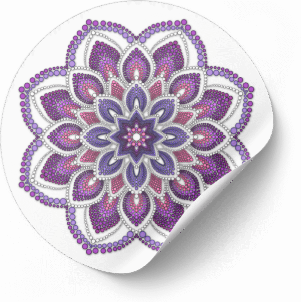 Mandala Art Sticker | 7.5" x 7.5" | Set of 5 | Design-6 - Image 6