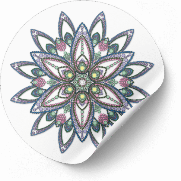Mandala Art Sticker | 7.5" x 7.5" | Set of 5 | Design-7 - Image 3
