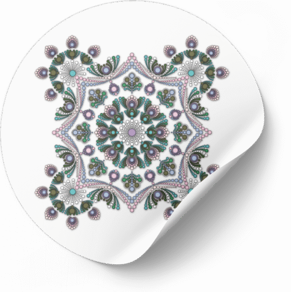 Mandala Art Sticker | 7.5" x 7.5" | Set of 5 | Design-7 - Image 4