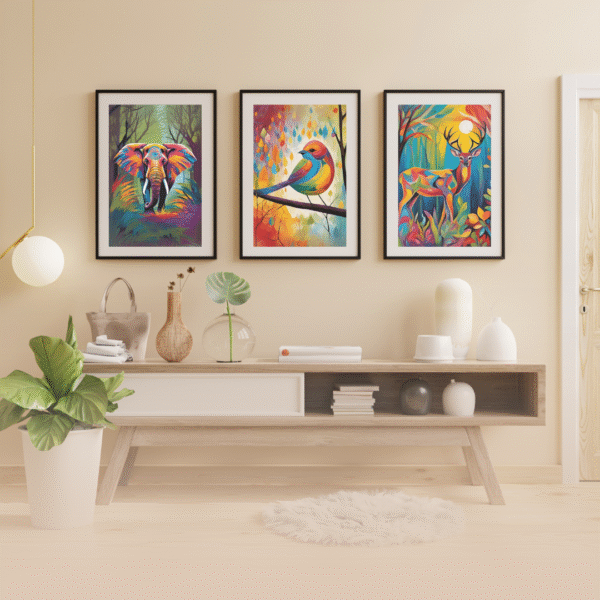 Canvas Print - Animals | Abstract Art |  Wall Art | Wall Decor | Home Decor | Set of 3 - Image 5