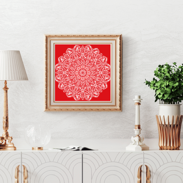 Canvas Print | Ivory Bloom Mandala Art Print | Wall Decor | Meditation