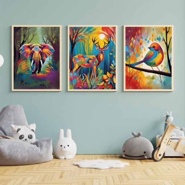 Canvas Print - Animals | Abstract Art |  Wall Art | Wall Decor | Home Decor | Set of 3