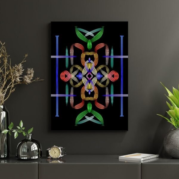 Canvas Print - Sacred Geometry-Inspired Abstract Wall Art | Rainbow Ribbon Effect