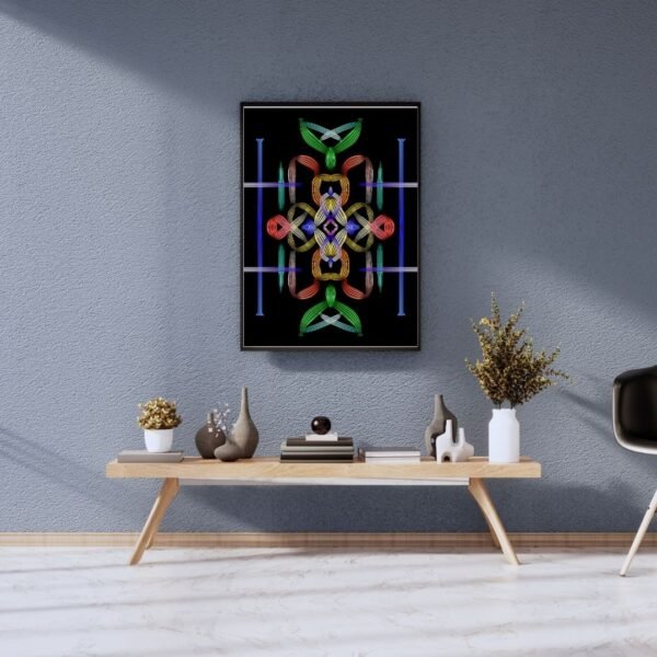 Canvas Print - Sacred Geometry-Inspired Abstract Wall Art | Rainbow Ribbon Effect - Image 4