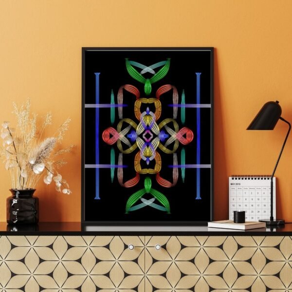 Canvas Print - Sacred Geometry-Inspired Abstract Wall Art | Rainbow Ribbon Effect - Image 5