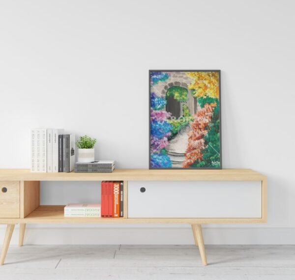Canvas-Print - Flowers in Alley | Acrylic painting | Wall Art | Home Decor | Wall Decor - Image 2