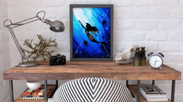 Underwater Fantasy Canvas Print - Ocean's Whisper | Dreamy Midnight Blue Mermaid Design - Image 5