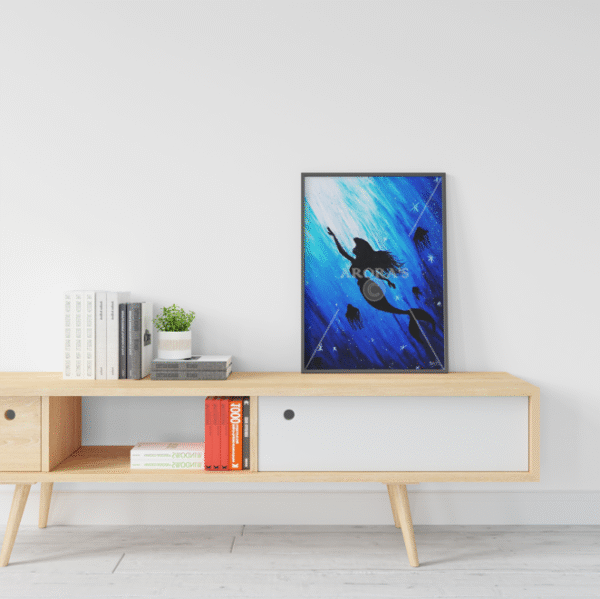 Underwater Fantasy Canvas Print - Ocean's Whisper | Dreamy Midnight Blue Mermaid Design - Image 6