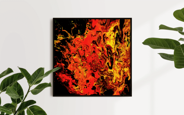 Shades of Fire | Fiery Abstract Canvas Print for Bold Interiors - Image 2