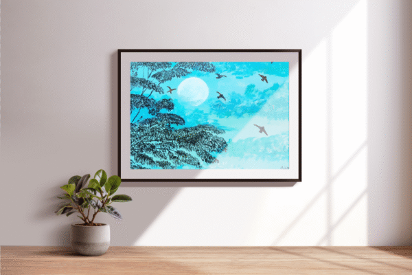 Canvas-Print - Birds in Blue Sky | Acrylic painting | Abstract painting | Wall Art | Home Decor | Wall Decor - Image 3