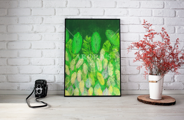 Canvas- Print - Whispers of the Wild | Nature-Inspired Abstract Leaf | Wall Decor - Image 4