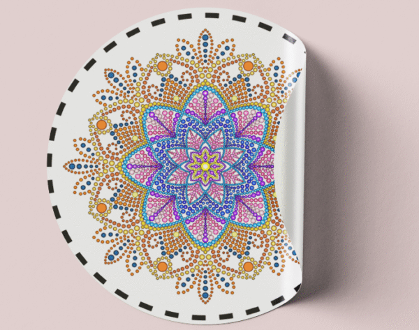 Mandala Art Sticker | 7.5" x 7.5" | Set of 5 | Design-2 - Image 5