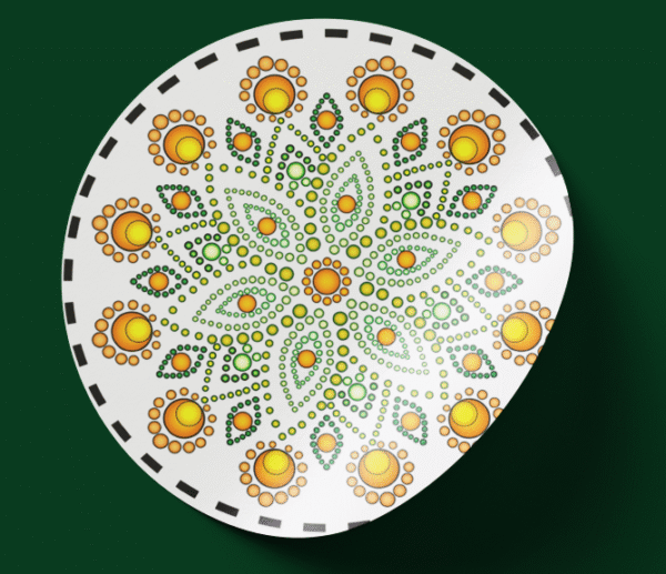 Mandala Art Sticker | 7.5" x 7.5" | Set of 5 | Design-2 - Image 6